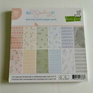 Lawn Fawn What's Sewing On? 6x6 Inch Petite Paper Pack - New, Sealed